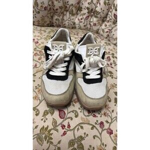 Sam Edelman Men's White and Tan Mesh Sneakers